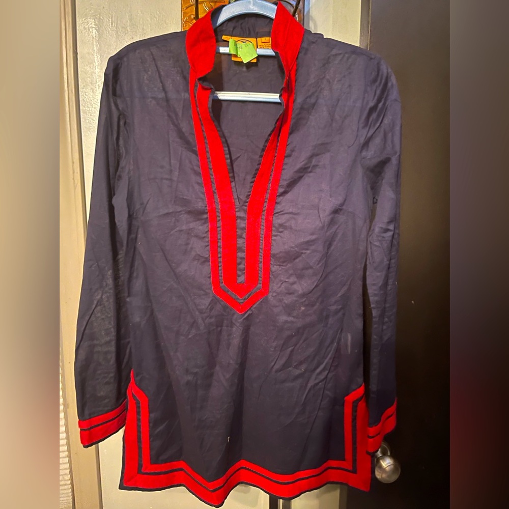 Tory Burch Tunic with Red Trim